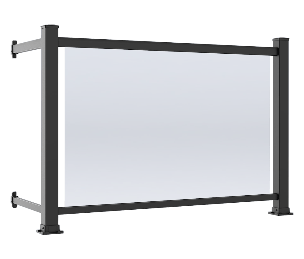 rampe en verre, cloture moderne en verre clair